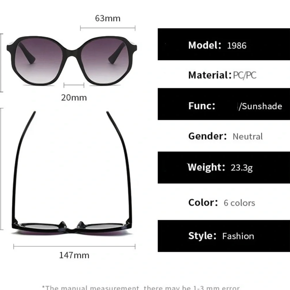Black Square Sunglasses with Gradient Grey lens